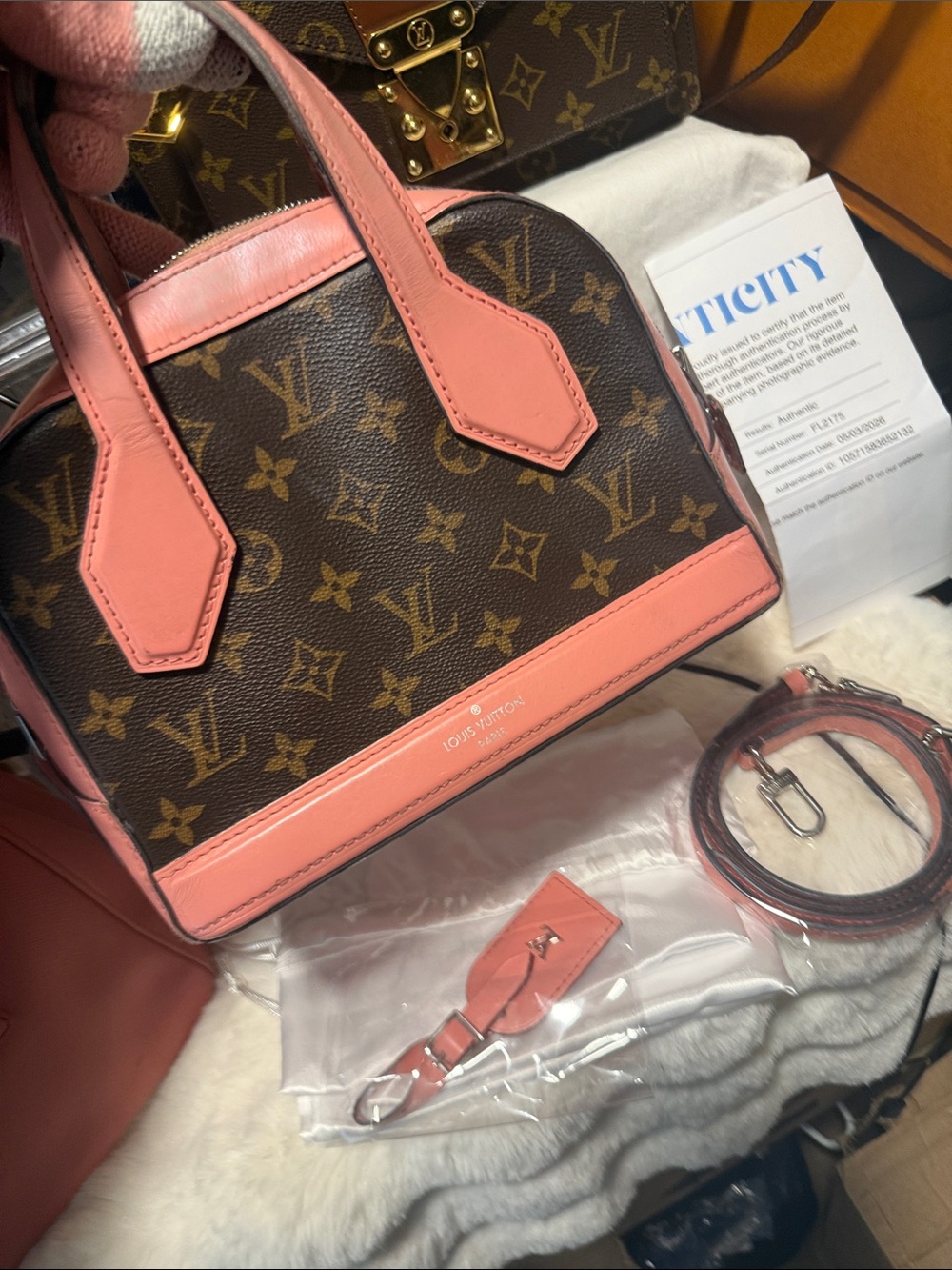 Louis Vuitton Monogram Satchel with Pink Trim - Picture 13 of 17